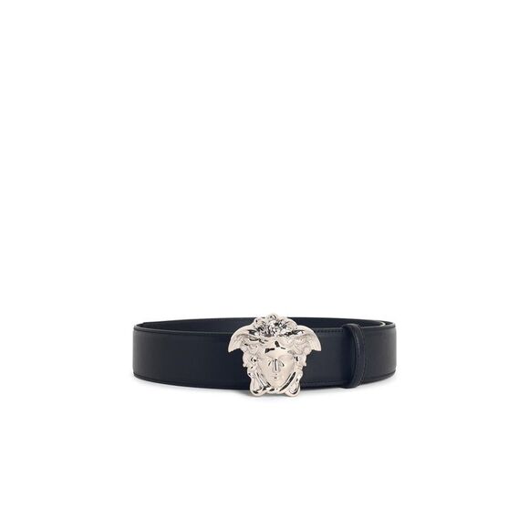 Versace 'Medusa' Black Leather Belt Men